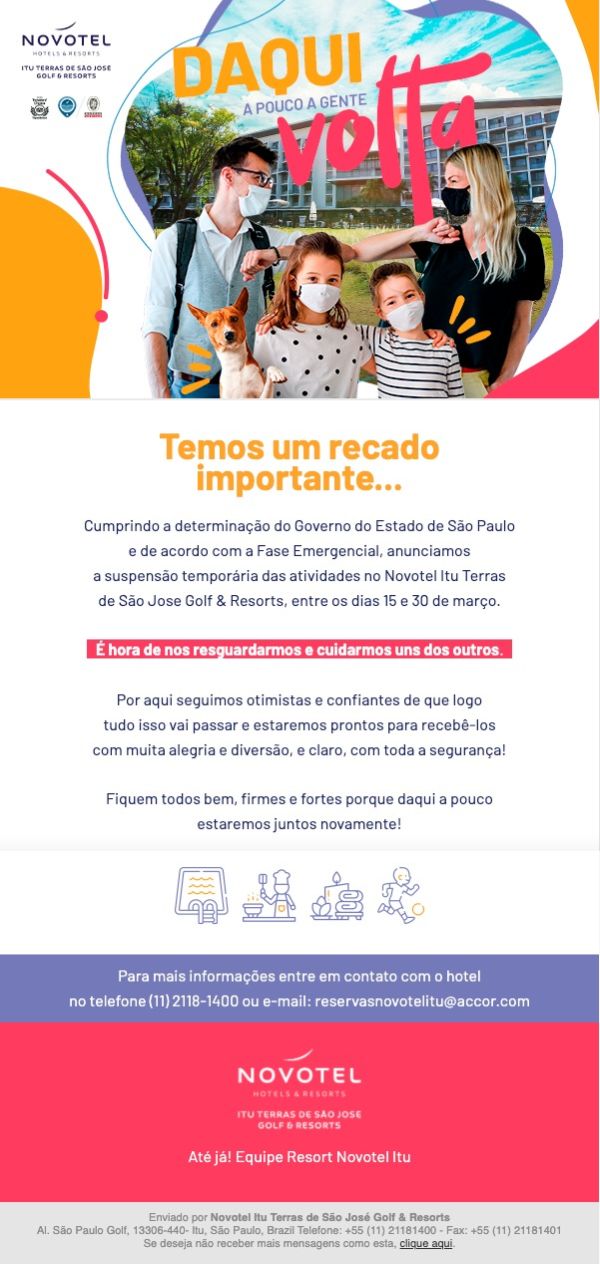 Lazer - fechamento temporário_Novotel