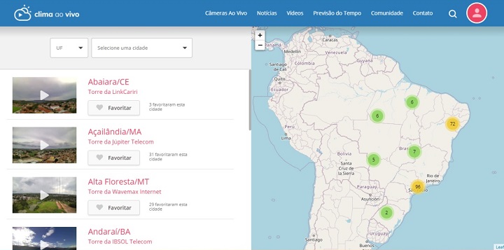 clima ao vivo - layout