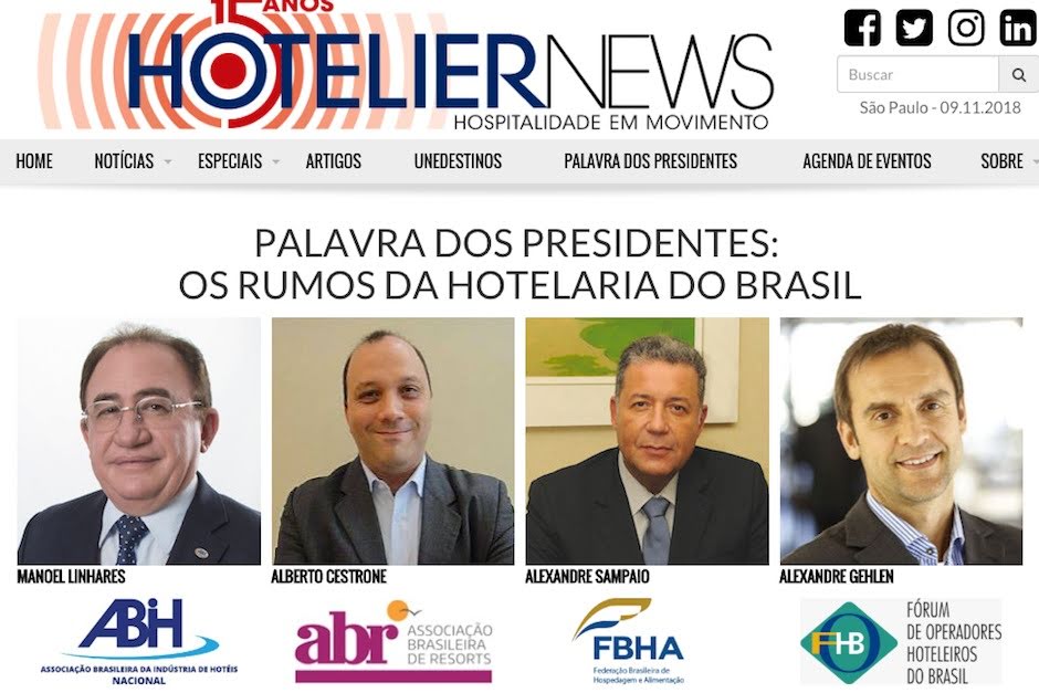 palavra dos presidentes hotelier news