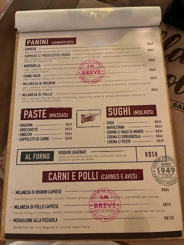 Cardápio
