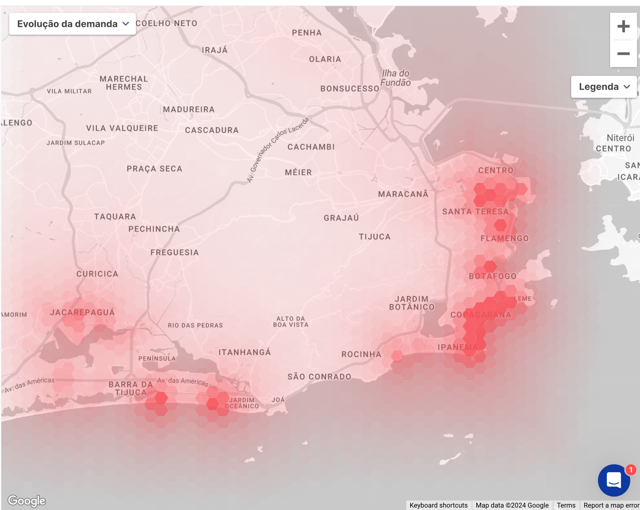 Rock in Rio - mapa de calor